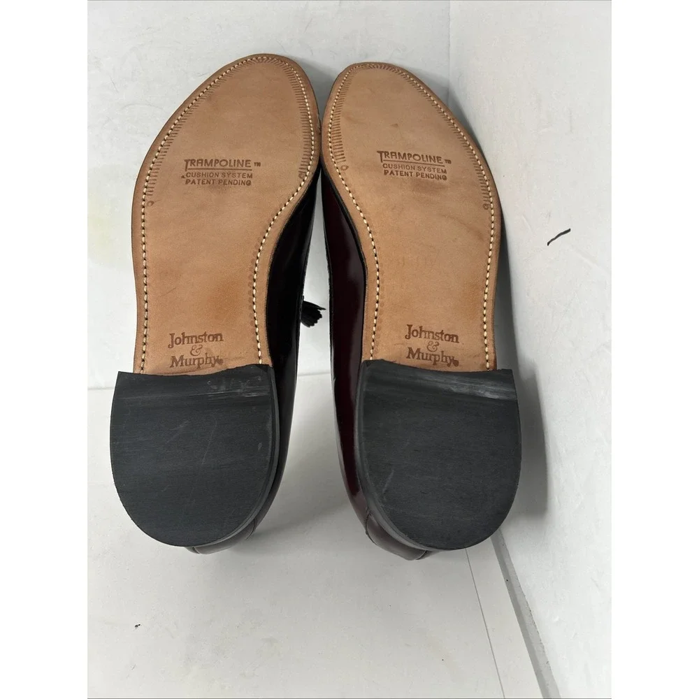 Johnson & Murphy Aristocrat Deerfield Wing Tip Tassel‎ Oxford Sz 12 Burgundy